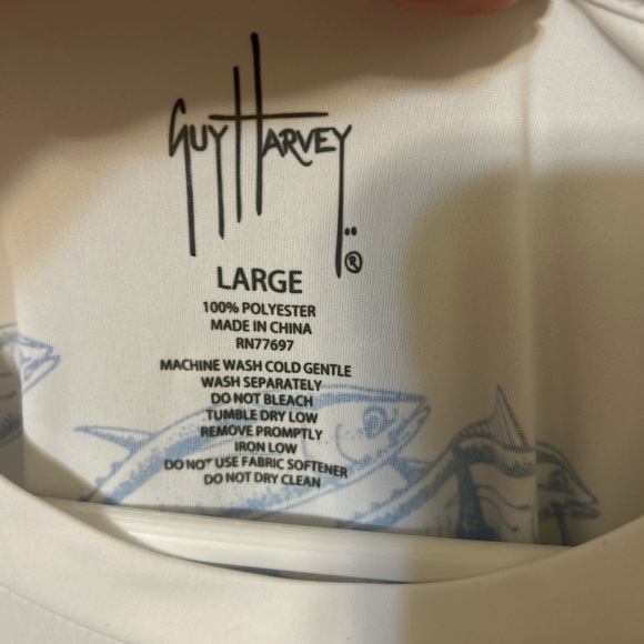 Guy Harvey White Tee with Blue Marlin Design - Picture 5 of 5
